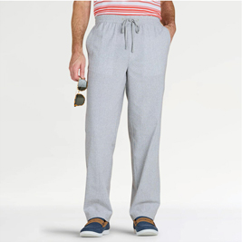 Pegasus Linen Look Pull On Cotton Trouser - MT356